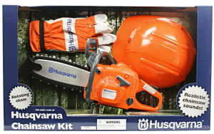 Играчка Husqvarna Моторен трион с каска и ръкавици